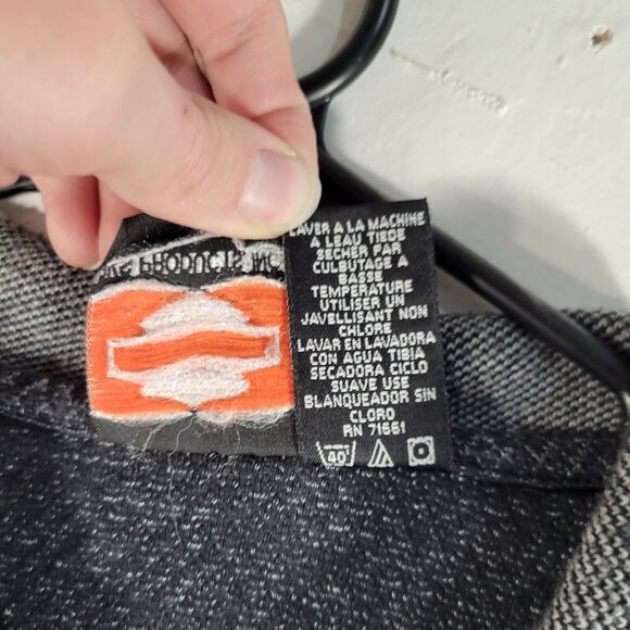 Harley Davidson Men's Dark Grey Polo Button FT‎ Lauderdale Florida Large - Picture 10 of 11